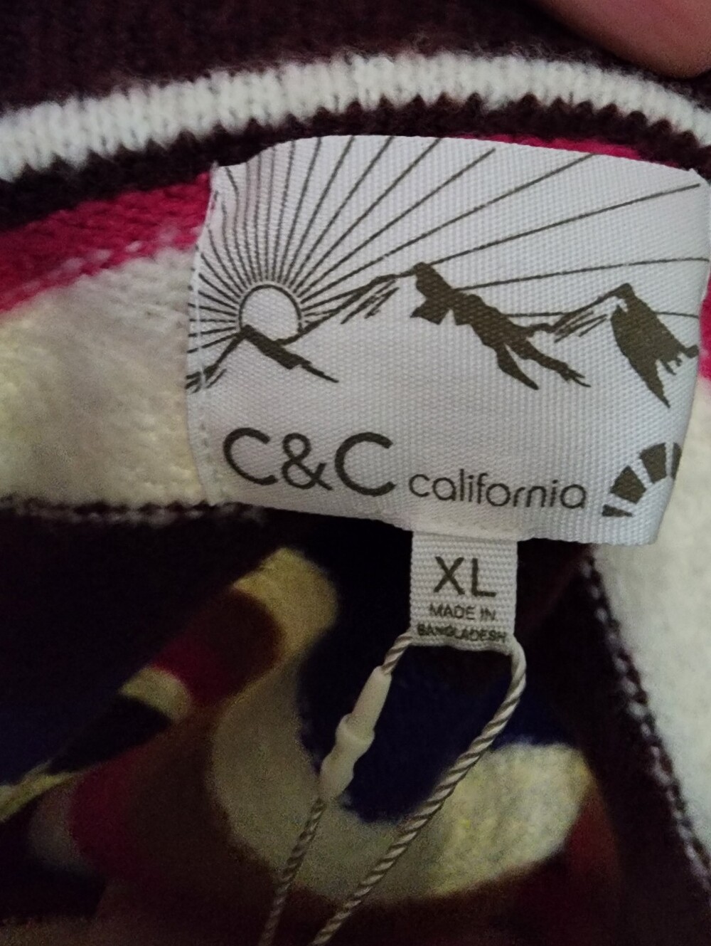 C&C California Multicolor Striped Crewneck Sweater Oversized XL - Picture 6 of 12